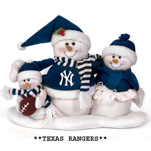 Pack of 2 MLB Texas Rangers Snowmen Family Table Top Decorations