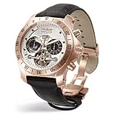 Perigaum Mens Rose Gold White Dial Transatlantic Watch by Perigaum
