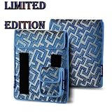 PC MAMA Patent Multifunction Sleeve Bag, Combine Hand Bag and Sleeve Pouch + a Bag for Charger for iPad, iPad 2, iPad 3, the New iPad, Samsung Galaxy Tab P7500 P7300, Motorala Xoom, Hp Touch Pad, Kindle Fire, ASUS Transformer -- Silk - Blue Grid