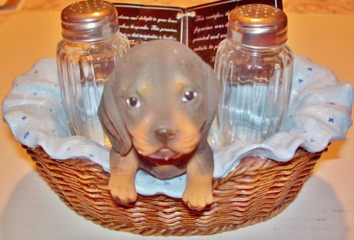 Puppy in a Basket Pepper Shaker