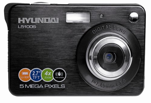 Hyundai L5100S Digitalkamera (5 Megapixels, 6,9 cm (2.7 Zoll) TFT LCD Display) 4-fach digitaler Zoom, videoaufzeichnung) Schwarz