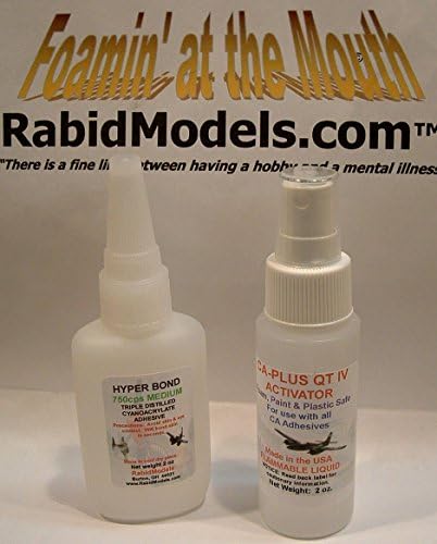 2 oz Regular MEDIUM HYPERBOND CA Super Glue & 2 oz Accelerator/Activator/Kicker