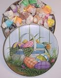 Gourmet Food : Scott's Cakes Assorted Nougat Salt Water Taffy in a Mini Easter Basket Tin