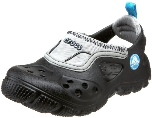 Crocs Micah Sport Sandal (Toddler/Little Kid),Black/Light Grey,12-13 M US Little Kid