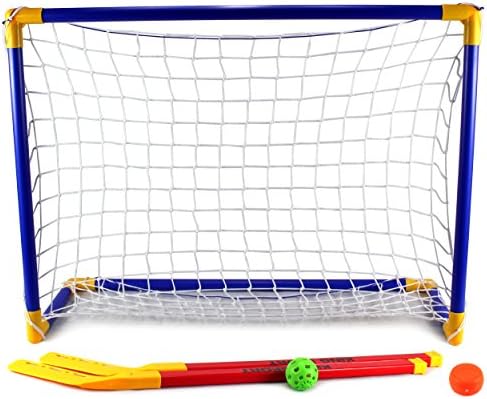 X Sports Junior Hockey Children's Kid's Toy Hockey Playset w/ Pair of Hockey Sticks, Puck, Ball