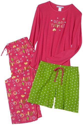 Cinema Etoile Women's Long Sleeve 3 Piece Pajama Set