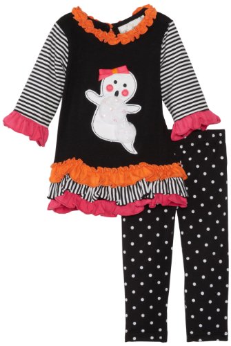 Rare Editions Baby Girls' Ghost Applique Legging Set