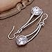 925 Silver Stud Earings Three Wire With Zircon