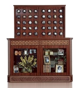 Orbita Bergamo 40 Watch Winder With Glass Doors In Mahogany Parquet