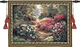 Review ArtExpression  / Along Garden Path - Artist: Alix Stefan - Fabric Size: 68.00 by 53.00 inches Wall Tapestry with hanging rods and tassels included