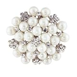Cluster Of Faux Pearls And Rhinestones Pugster Brooch