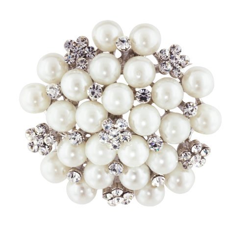 Childrens Toyshop  Jewelry : Cluster Of Faux Pearls And Rhinestones Pugster Brooch