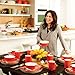 Rachael Ray Dinnerware Round and Square 4-Piece Stoneware Salad Plate Set, Red