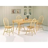 5 Pc. Solid Wood Natural Butcher Block Dining Table Set