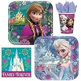 Disney Frozen Party Supplies Pack Including Plates, Cups and Napkins for 16 Guests