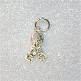 Diabetes Awareness Ribbon Grey Swarovski Crystal Charm