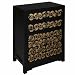 EXP Handmade Asian Furniture - 34" Black Wood Storage Cabinet With Gold Vine Patterning
