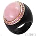 LeaderLine! Made in Italy Stylish Ring with 1.30ctw Opal and Sapphires Made of 18K Gold and Ebony