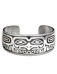 Sterling Silver Eagle Northwest Coast Native American Bracelet. Made in USA.