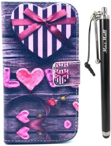 MaxMall Black Bow Love PU Leather Stand Card Wallet Case Cover for Motorola Moto G