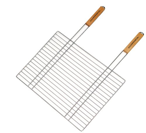 Campingaz 205704 Grille pour Barbecue Rectangulaire Simple Double Manches en Bois 53 x 39 cm