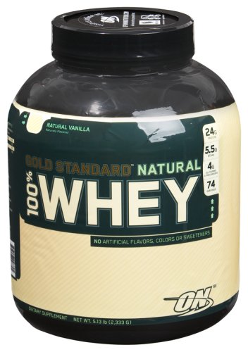 Optimum Nutrition - 100% Whey Gold Natural Vanilla, 5 lb powder