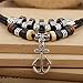Snowman Lee Double Braided Rope Beads Vintage Cross Adjustable Pendant Necklace