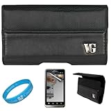 Black Portola Executive Leather Holster Carrying Case with Fixed Belt-Clip  ....