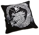 Natori 20 by 20 Dragon Embroidery Decorative Pillow, White