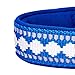 Blueberry Pet Reflective Jacquard Dog Collar with Neoprene Padding & Metal Buckle | Soft & Adjustable Safety Collar - Palace Blue, Neck 17-20.5