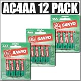 Sanyo GES-AC4AA Alkaline Batteries AA 12 Pack - Sanyo AC4AAK2
