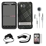 Matte Black with Silver Plaid Durable 2 Piece Protective Crystal Hard Shiel ....