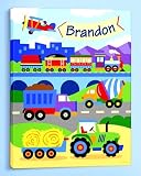 Olive Kids - Trains, Planes and Trucks Personalized Canvas Art