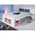 Funktionsbett "Mikar" 140x200 cm wei�/grau