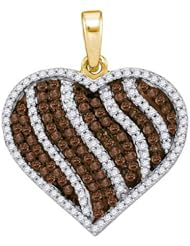 1.50CTW COGNAC DIAMOND MICRO-PAVE PENDANT