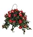 Artificial Hibiscus Hanging Basket, Tomato Red