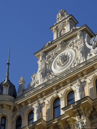 Art Nouveau Architecture, 13 Alberta Iela, Riga, Unesco World Heritage Site, Lativa Photographic Poster Print by Gary Cook, 24x32