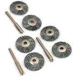 6 Steel Wheel Wire Brushes Mandrel Gunsmith fit Dremel