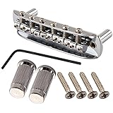 Beyond Threaded Saddle Guitar Bridge with Mounting Cup for Mustang Jazzmaster Jaguar Chrome