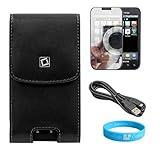 Executive Black Vertical Carrying Case with Optional Spring Belt Clip for S ....