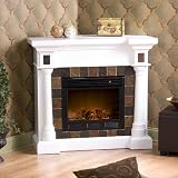 Carrington Electric Fireplace Convertible Corner Design in White