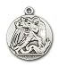 Jewelry : Sterling Silver St. Michael the Archangel Pendant with Stainless Silver Heavy Curb Chain 24 inch