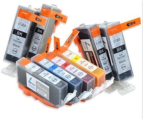 iTinte Compatible Ink Cartridge Replacement for Canon PGI-225BK Black and CLI-226 C/M/Y/G Color Ink Cartridges (4530B008), 8pc-pack (2 PGI Black, 2 Photo Black, 1 Cyan, 1 Magenta, 1 Yellow, 1 Grey)