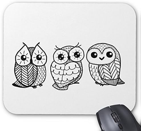 Black and white owls mouse pad