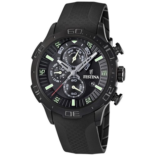 Festina Men's F16567/7 Black Polyurethane Quartz Watch with Black Dial