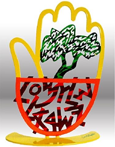 David Gerstein Art Olive Tree Hamsa Metal Sculpture Laser Cut Steel New