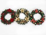 Set Of 3 Pre-decorated 20 Artificial Christmas Wreaths - Unlit