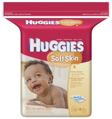 Huggies Soft Skin Shea Butter Baby Wipes Popup Refill, 184-Count Pack (Pack of 3)