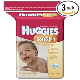 Huggies Soft Skin Baby Wipes, Refill, 184-Count Pack (Pack of 3) = 552 wipes