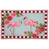 Homefires Accents Flirty Flamingos Indoor Rug, 22-Inch by 34-Inch